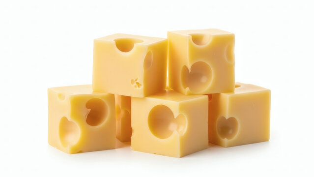 Stack of swiss cheese cubes with heart shaped holes - Powered by Adobe