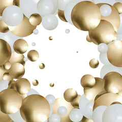White and golden mother-of-pearl pearls. Festive background. eps 10