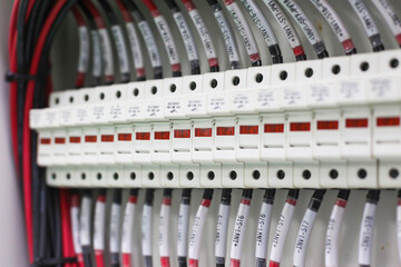 The fuse box controls the electrical circuit in the control cabinet.