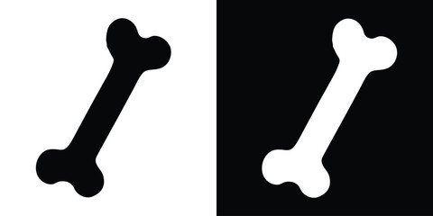 Dog bone silhouette vector, pet treat icon, bone shape vector illustration