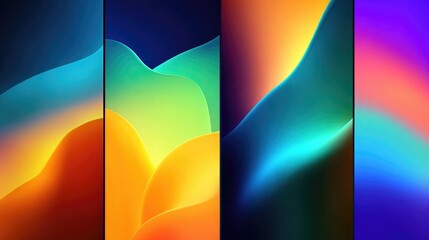 Duotone color backgrounds featuring bold two-color combinations with smooth blending gradients, creating striking minimalistic visual effects ideal for posters and digital media.