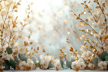 A clean editorial-style image of a thin floral border running