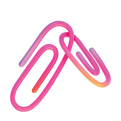 Two paper clips are fastened together. 3D Vector Illustration