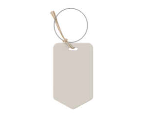 A brown cardboard price tag or label with a string for sale and shopping in retail business