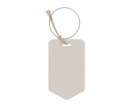 A brown cardboard price tag or label with a string for sale and shopping in retail business