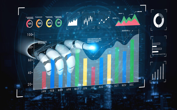 An AI dashboard for business data analysis and performance monitoring. A collection of AI generated charts for strategic company evaluation. Motif