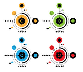 Obraz premium Simple Minimalist Abstract Technology Design Futuristic Different Colors. Graphic design elements and resources vector art