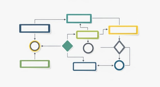 Flowchart diagram with various shapes for process mapping and logic