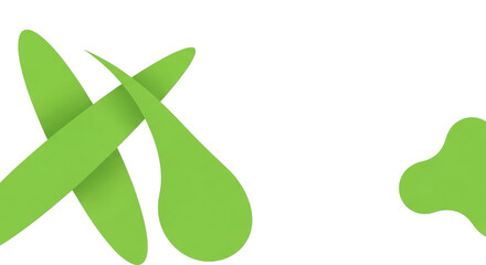 Abstract rendering of green shapes  in digital art form, isolated on a transparent background