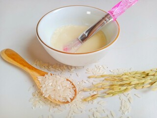 Natural Rice Face Mask. Rice Face Mask Ingredient. Homemade Rice Beauty Treatments. Organic Skincare with Rice