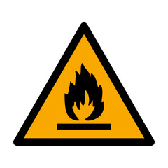 ISO 7010 W021 Flammable Material Warning Sign. Flame Hazard Symbol. Flammable Substance Alert. Flammable Chemical Safety Pictogram. Flammable Material Hazard Sign. Fire-Prone Substance. 