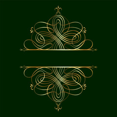 Elegant calligraphic decorative frame elements