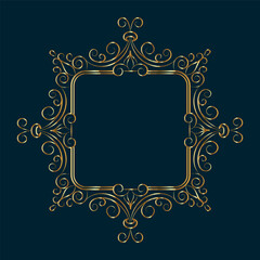 Elegant calligraphic decorative frame elements