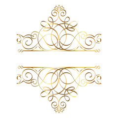 Elegant calligraphic decorative frame elements