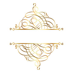 Elegant calligraphic decorative frame elements