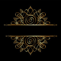 Elegant calligraphic decorative frame elements