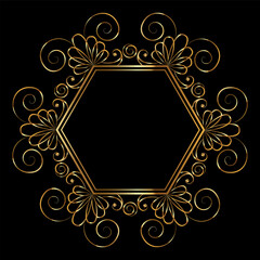 Elegant calligraphic decorative frame elements