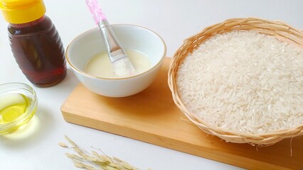 Natural Rice Face Mask. Rice Face Mask Ingredient. Homemade Rice Beauty Treatments. Organic Skincare with Rice