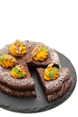 チョコレートケーキ　パンプキンクリーム