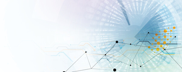 Molecule model with hexagons, DNA strands, connected neural web