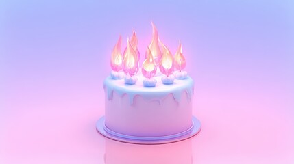 Cake with lit candles