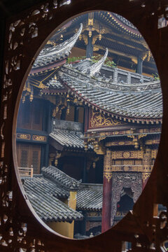 Beautiful architecture of Louhan temple in Chongqing, China.