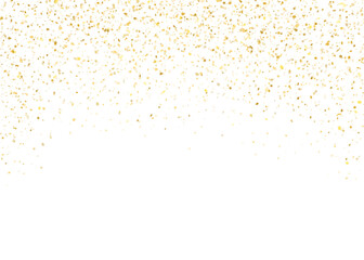 Gold confetti background, luxury golden glitter frame, festive sparkle border for celebration, wedding, party and elegant design