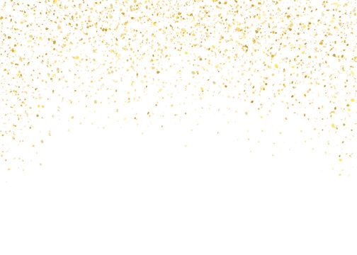 Gold confetti background, luxury golden glitter frame, festive sparkle border for celebration, wedding, party and elegant design