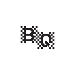 Alphabet Logo Monogram Design Modern Abstract Bold BQ Initial Pixel Vector Alphabet
