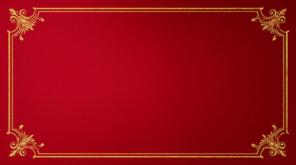 エレガントな金色の装飾枠と質感のある赤い背景の高級感あふれるフレーム