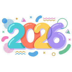 Fototapeta premium 2026 text typography vector design 02