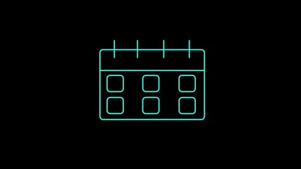 Animation graphic of a simple calendar grid for scheduling and event planning.