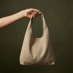 Premium Neutral Beige Canvas Tote Bag Mockup for Stylish Logo and Graphic Designs