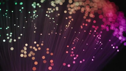 Vibrant dance of colored fibers in mid air vortex with abstract fiber optic patterns effect Fiber Optics style featuring fiber optics, abstract patterns, motion, light effects, cinematic 4k