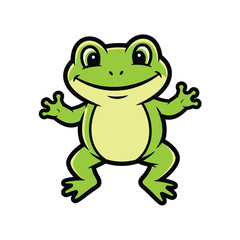 Cartoon Frog with a Cheerful Expression and Open Arms.