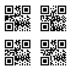 Fototapeta premium Four QR Codes for Digital Information and Connectivity