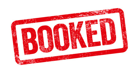 Red stamp on a white background - Booked