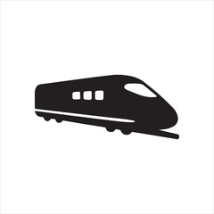  Silhouette bullet train public transportation railway transport Vector illustration