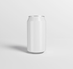 Realistic refreshing aluminum beverage can mockup