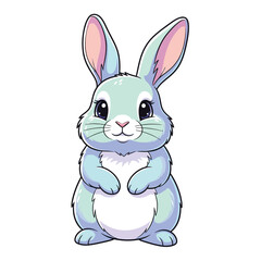 Adorable Cartoon Bunny with Big Eyes and Soft Fur.