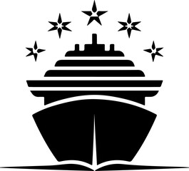 Cruise ship silhouette vector illustration