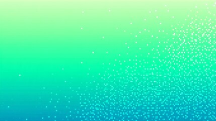 Abstract background features a gradient wash of vibrant cool colors interspersed with scattered pixelated particles.