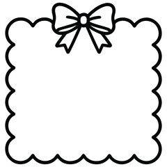 Fototapeta premium Coquette Valentine Frame Border PNG