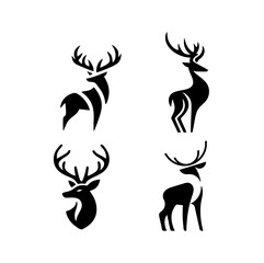 Elegant deer and stag silhouette logos, perfect for branding and design projects