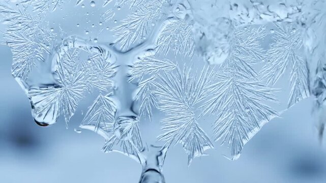 Glacier Ice Crystals Dissolving with close up of ice crystals melting effect Melting Ice style featuring ice, melting, crystal, nature, cinematic 4k animated overlay, seamless loop stock footage