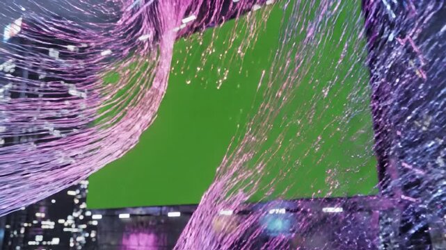 Futuristic neon fiber reflections scene 4 with neon fiber reflections effect futuristic style featuring cinematic, 4k, stock footage,