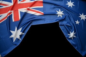 Fototapeta premium Australian flag close up with dark background national symbol of australia