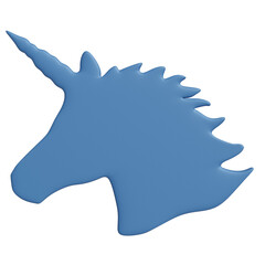 Blue unicorn head mockup crafted from soft silicone for creative designs and playful decor options