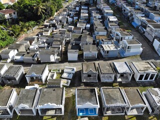 Guadeloupe landmark cemetery of Morne-a-l'Eau. Grande-Terre island.