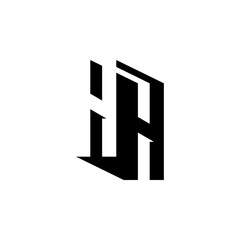 HH Negative Space Monogram Logo – Modern Minimal Lettermark Design